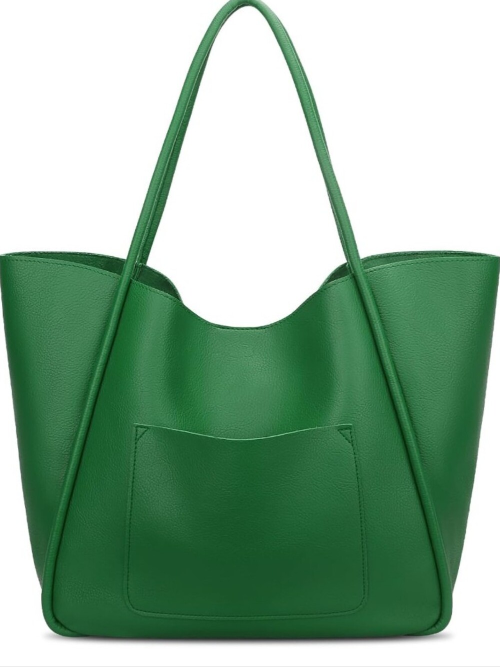 Large Vegan Leather Tote Bag Oversized Shoulder Handbag Travel Beach Green